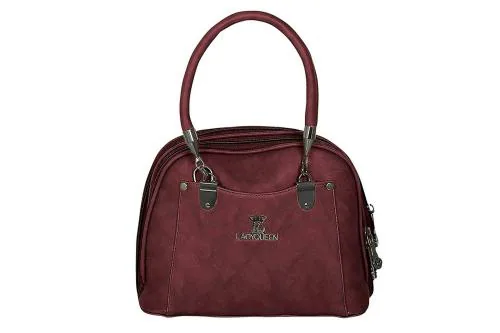 LADY QUEEN Maroon PU Leather Women Handbag (LQ-0009T)