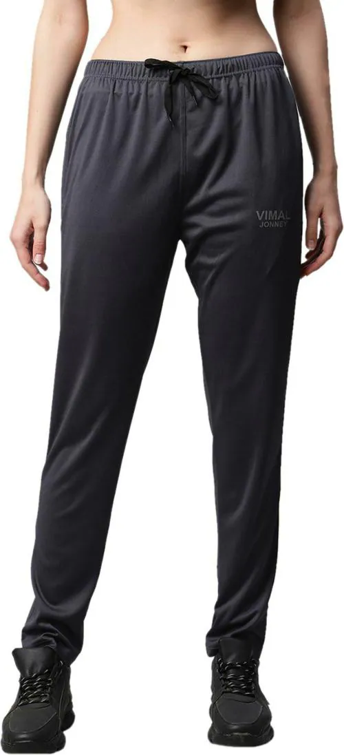 Vimal Jonney Women Grey Solid Polyester Blend Track Pants