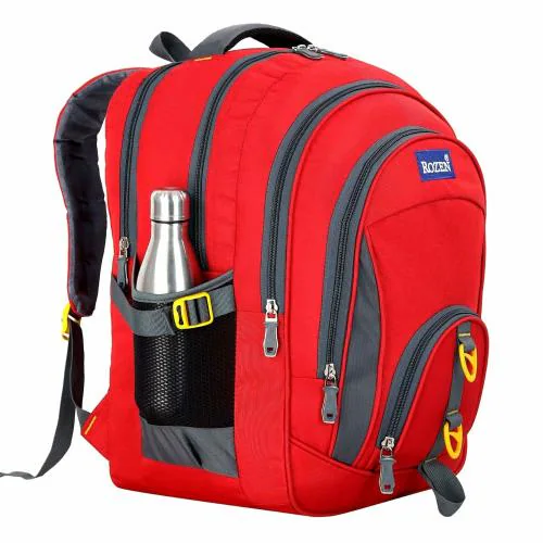 Rozen 47 Ltrs, 46 cms School Bag Class 5-12 Large 5 partition Laptop Collage Office Travel Backpack Unisex Red