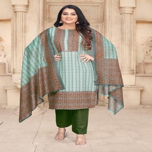 Dana Cotton Blend Women's Beauty Unstitched Fancy Dress Material Collection for Every Occasion (Light Green)