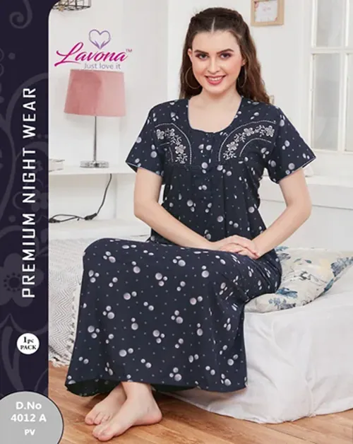 LAVONA - Just Love ItNavy Blue PV fabric Women Nighty