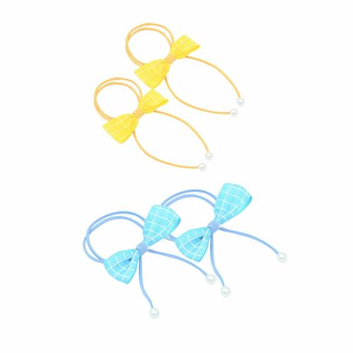 Buy Funkrafts Bow Hair Ties Set of 4 Yellow & Blue Online at Best