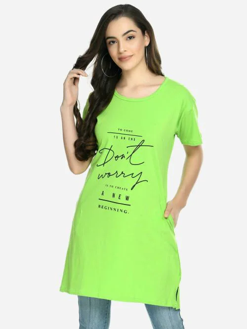 Buy VIVINKS Women Black Printed Cotton T Shirt (XXL) l womens t shirt l