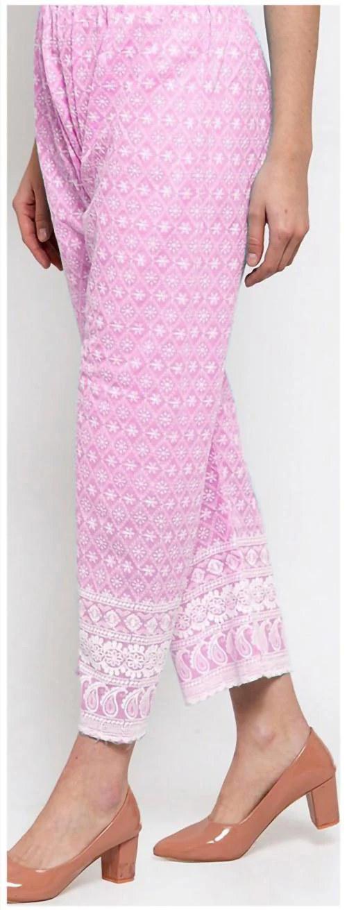 ALAXENDER Wide Leg Pants for Women Elastic High Waist Palazzo Pants (PINK)