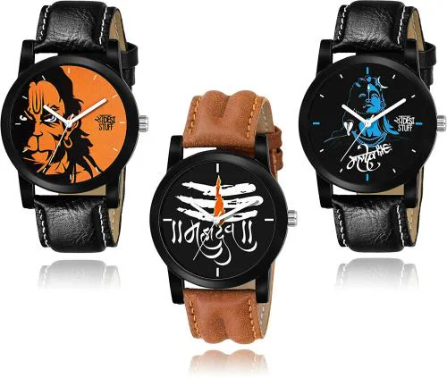 SWADESI STUFF Analogue Multicolor Dail Watch For Men- (SDS 34-35-40)