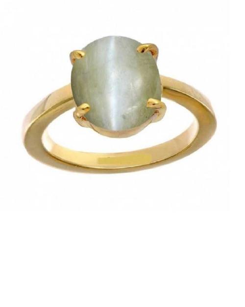 Ceylonmine Certified Gemstone ring Cat's Eye Gold Ring Copper Cat's Eye Gold Plated Ring