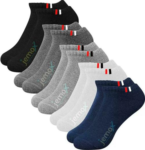 Jemox Unisex Multicolor Solid Cotton And Lycra Ankle Length Socks - Free (Pack Of 5)