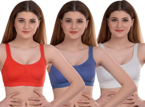 Women Cotton Bra Panty Set for Lingerie Set ( Pack of 2 ) ( Color : Blue,Pink )