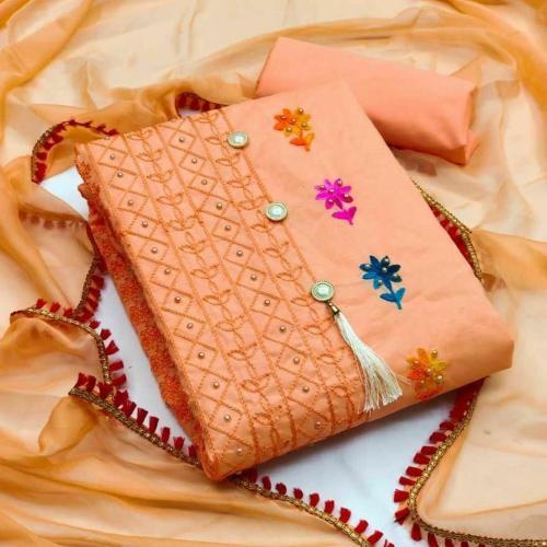 AARONYA Women's Pure Cotton Batik Jodhpuri Printed Unstitched Salwar Suit Dress Material With Cotton Print Dupatta