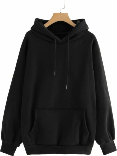 Sarte Fashion Women's Full Sleeve Fleece Hoodie With Front Pocket - Black