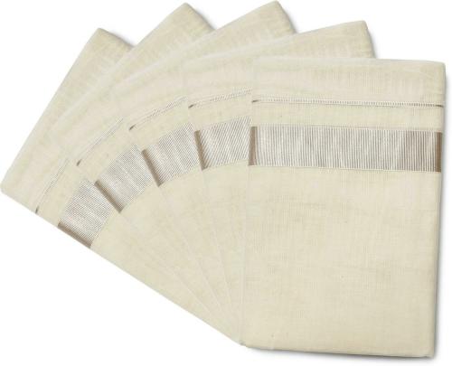 VAIRAVAA TEX Men Silver Striped Pure Cotton Pack of 4 Dhoti