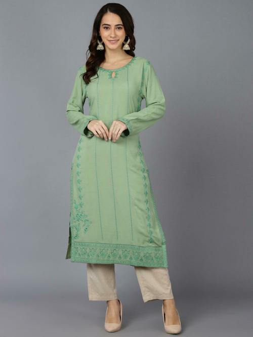Vaamsi Women Cotton Embroidered Kurta