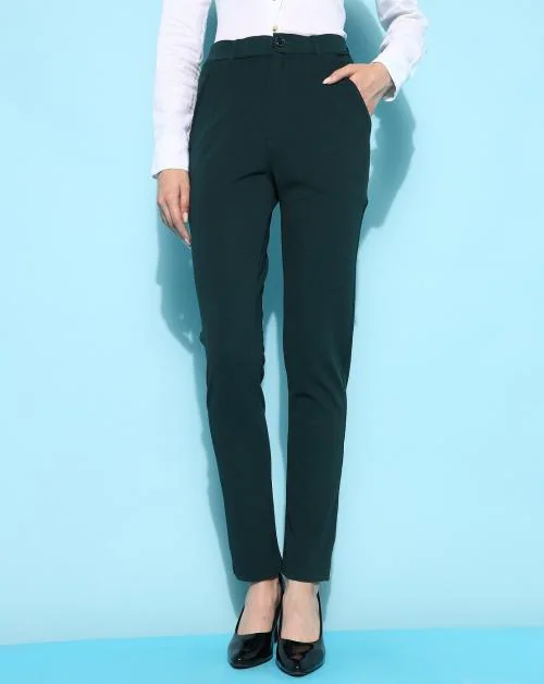 Fithub Fashion Women's Formal Trouser | Slim Fit Cotton Blend Pants for Office Wear