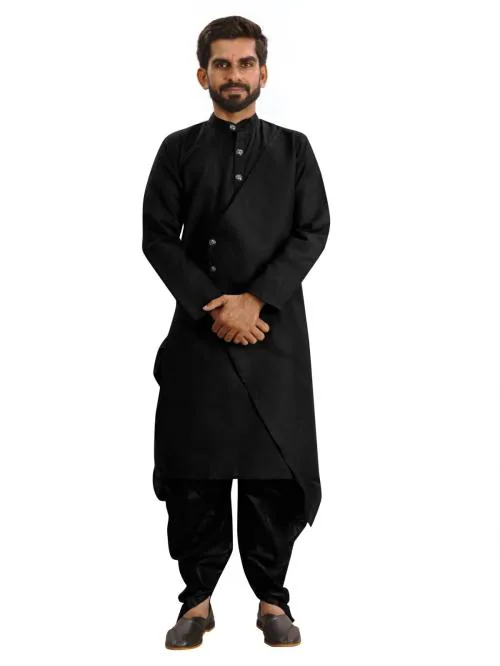 DEIANA'S New Men's Fancy Black Dhoti Kurta Set.