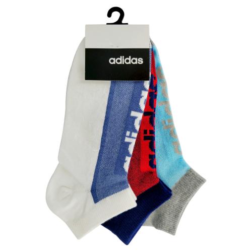 Adidas Original Flat Knit Low Cut Cotton Socks - 3 Pairs (6N) (AD-0587) (White/Navy Peony/L T Grey Mel)