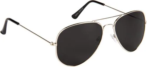 Gansta Aviator Full-Frame Black Silver Sunglasses ,Boys And Girls(GN-3002-Sil-Gry)