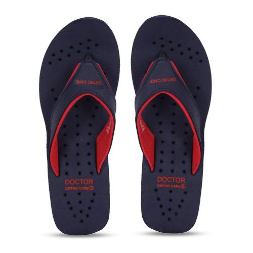 DOCTOR EXTRA SOFT Women's Navy House Slipper for Women's Ortho Care Dr Orthopaedic Super Comfort Fit Flat Cushion Chappal Flip Flop for Ladies and Girls OR D-18