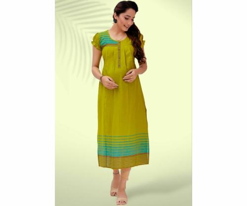 Ritijya Handloom Cotton Straight Maternity Kurta| Feeding Kurtis For Women With Zip For Nursing & Pregnancy