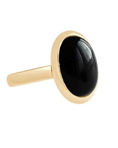 Natural Hakik Stone Gold Plated Ring