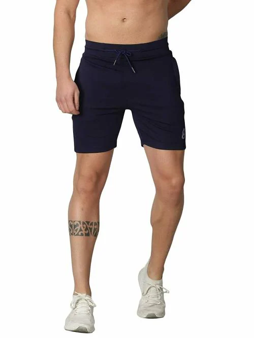 OUSTON Men Navy Blue Dry-Fit Sports Shorts 4XL