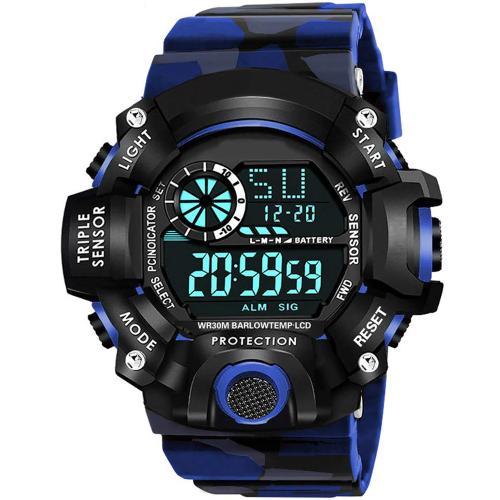 MATRIX Digital Sports Watch, Silicone Strap, Multi-Function, Waterproof & Shockproof Wrist Watch for Men & Boys (Blue)
