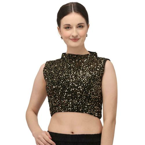 Amrutam Fab Women Black Velvet Blouse