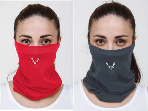 PANTAR Red and Grey Breathable and Sweat Free Face Mask - Large (pack of 2)