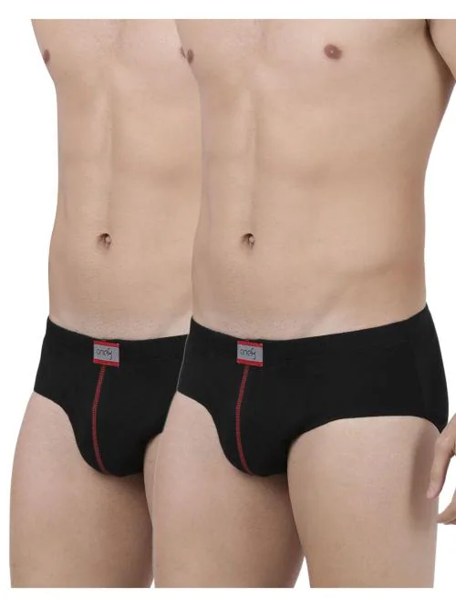 One8 by Virat Kohli - Men Black Super Combed Cotton Bold Brief- Pack of 2