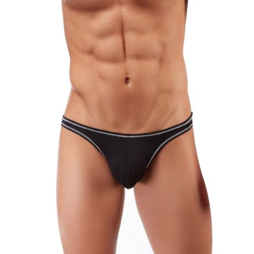 MERSODA Black Polyester and Spandex Thong Underwear - M