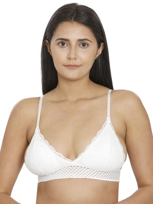 ILRASO CINDY WHITE BRALETTE | LACE BRA | LIGHTLY PADDED | REMOVABLE PADDING