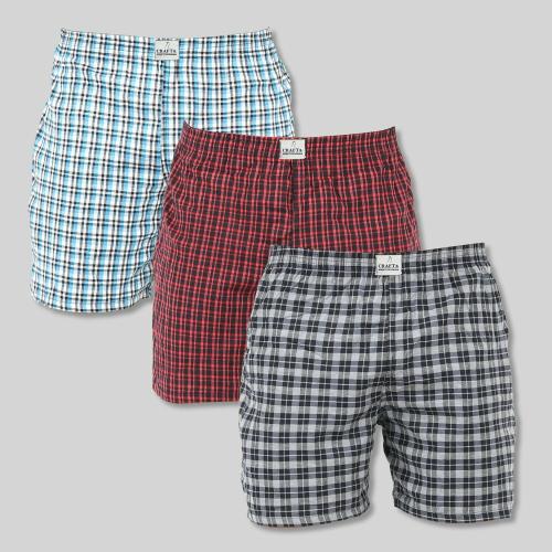 Buy SUPERSQUAD Men Multicolor Checkered Cotton Blend Pack of 3 Boxers ...