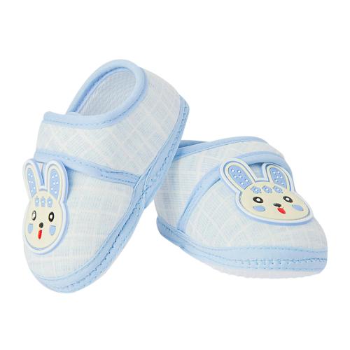 Baby Moo Blue Velvet Cute Bunny Booties