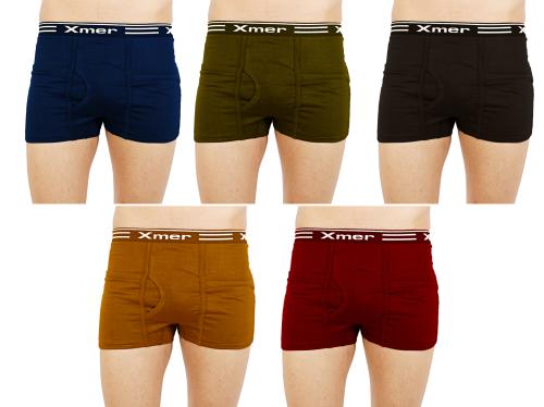 Xmer Men's Soft Cotton Premium Polo Outer Pocket Trunks Multicolor Pack of 3