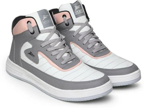 Zixer Men's High Top Ankle Retro Air Original Sneakers || Boys Long Bike Riding Shoes (Grey)