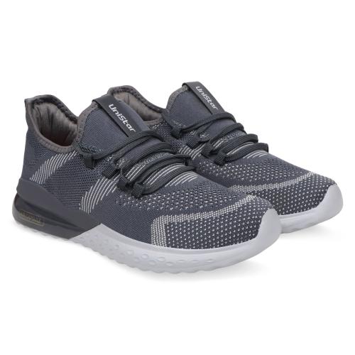 Unistar Men'S Grey Comfortable And Stylish Walking, Running, Gym Sports Shoes