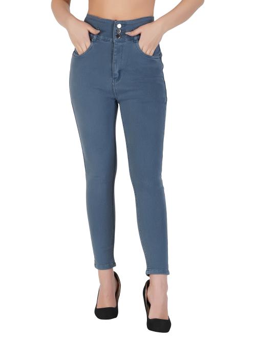 Buy Women High Rise Grey Skinny Fit Jeans Online at Best Prices in