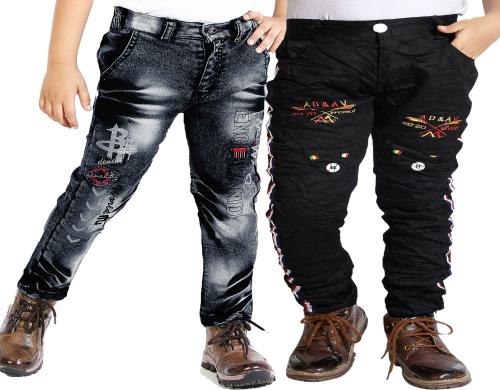 AD & AV Boys Multicolor Solid Denim Blend Pack of 2 Jeans