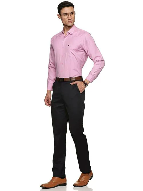 Men's Full Sleeves Regular Fit Paper Cotton Formal Shirt (Large, Classic Rose Pink)