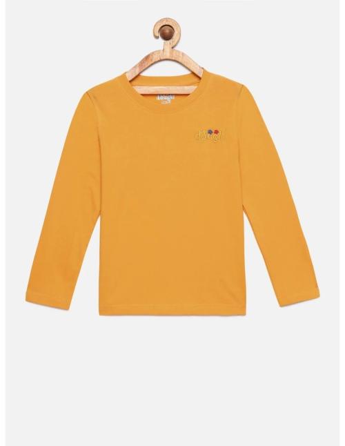 DONGLI Full Sleeve Yellow top Boys Casual Pack of 1 Tshirts
