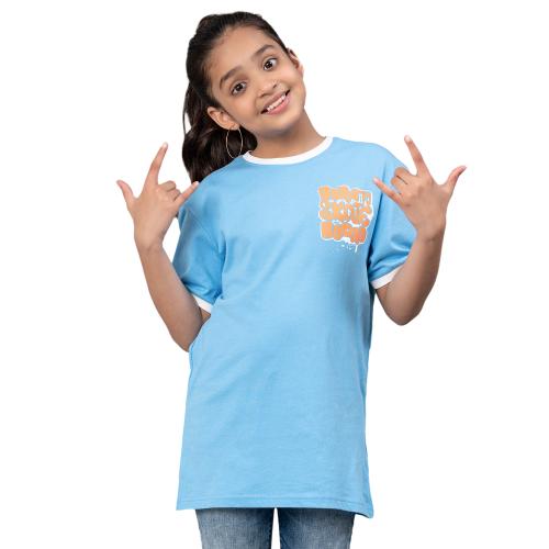 Mode By Red Tape Deep Sky Blue Color Girls T-Shirt| Best in Comfort|Cotton| Casual Fit| Half Sleeves