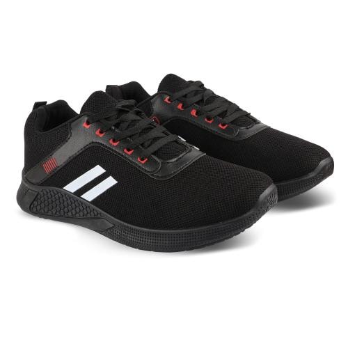 SFR BOOST 02 Sports | Casual Lace up Running Training Gym Lightweight Black & White Shoes for Men's