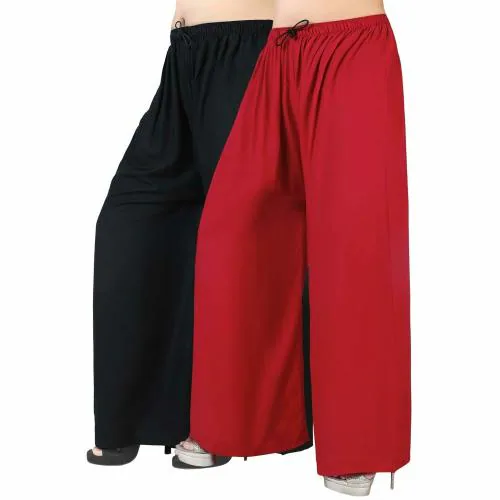 AROTA Women's Relaxed Fit Rayon Palazzo