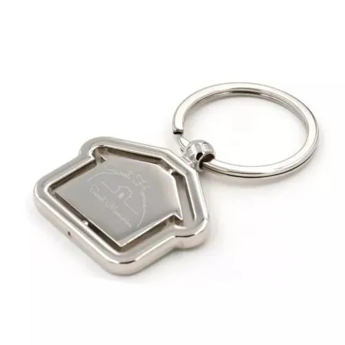 iftana Sweet Home Sweet Memories Keychain for Men and Women/ Home Shape Rotating Silver Metal Keychain, New House Keyring Housewarming Gift for Couple, Homeowner Moving in Key Chain Real Estate Gifts