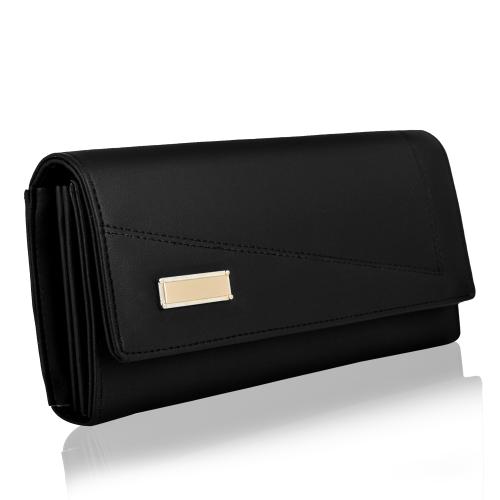 Buy ALSU Women Black Wallet Hand Clutch Phone Pocket 4 Card Pockets