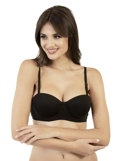 ENVIE Women's Padded Bra_Ladies Modal Wired T-Shirt Bra|Girls Inner Wear Casual Use Everyday Padded Bra - (Black/36B)