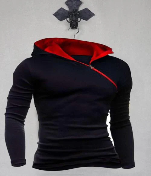 TRY THIS MEN HOODED NECK COTTON T-SHIRT
