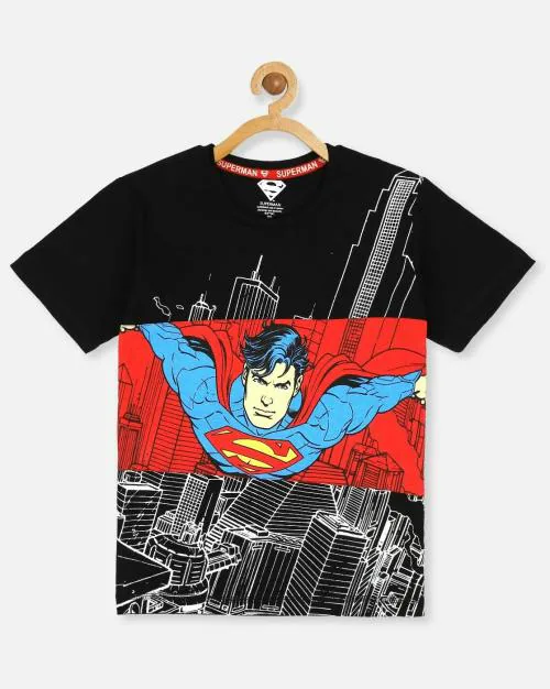 Kidsville Boys Superman Black Tshirt