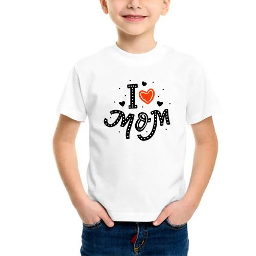 LIMIT Fashion Store - I Love Mom Kids T-shirt (11-12 Years) (Boys/Girls) l Boys and Girls l Tshirt l Fashion Wear l Western Wear l New Designs l Unisex