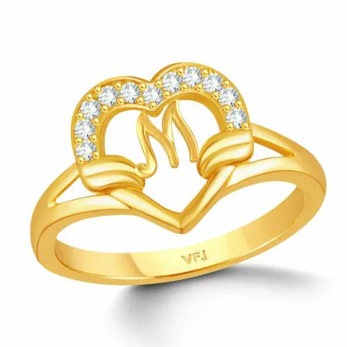 Valentine cluster'' M '' with heart ring alphabet cluster for women and Girls