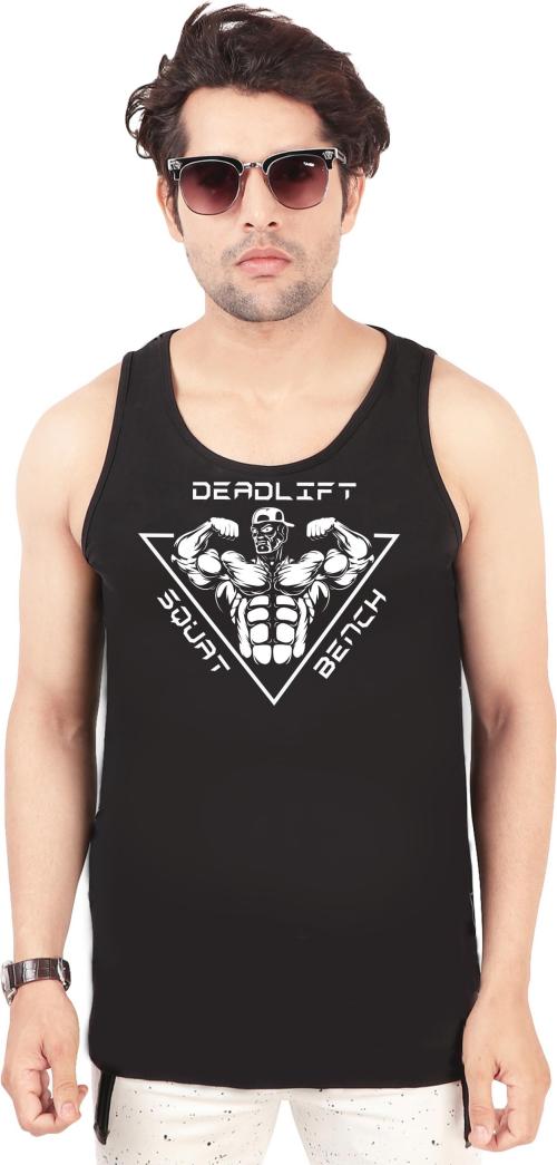 Hipsters Fashion Men Black Printed Sleeveless Vest, Hf-S340Dl (Xxl)